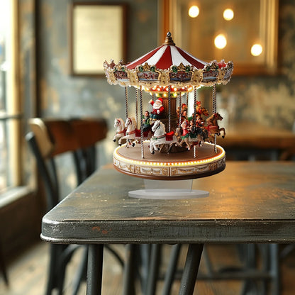 Carrossel Acrílico 2D Para Decoração De Natal Premium
