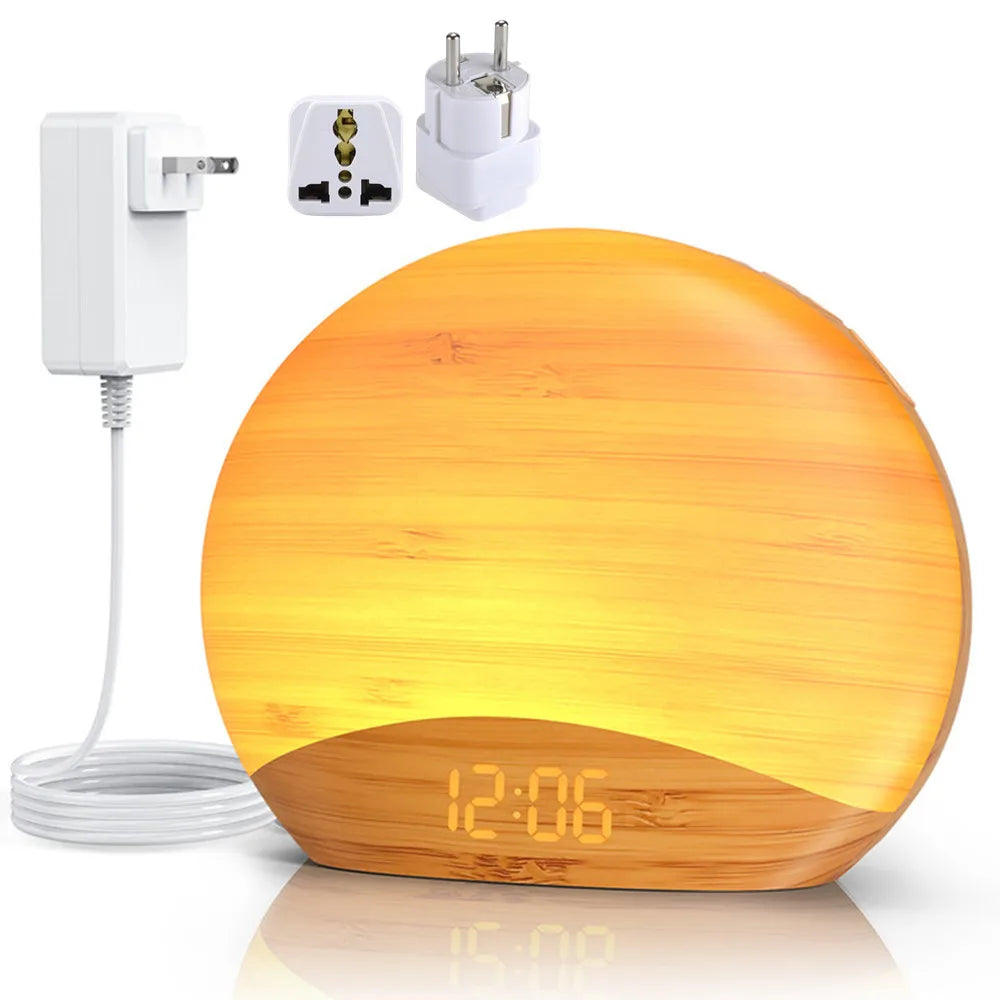 Despertador Solar Regulável Para Mesa Com Luz Noturna