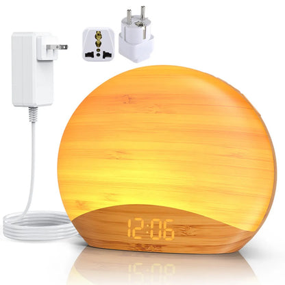 Despertador Solar Regulável Para Mesa Com Luz Noturna