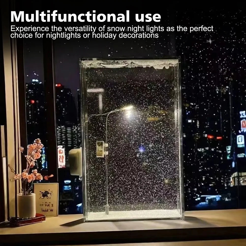 Iluminação Decorativa LED Para Mesa Com Neve Artesanal
