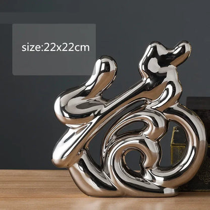 Estatueta Cerâmica Moderna Para Decoração De Mesa Cervo