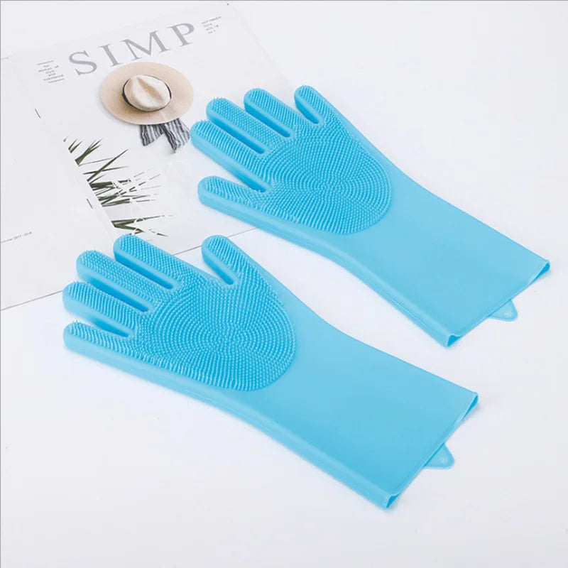 Luvas De Silicone Impermeáveis Para Lavar Louça Duráveis
