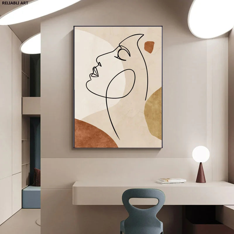 Quadro Moderno Abstrato para Sala de Estar Tela