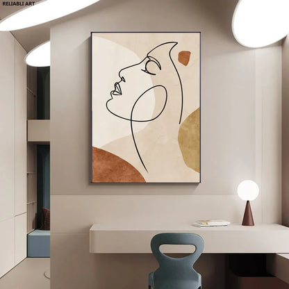 Quadro Moderno Abstrato para Sala de Estar Tela