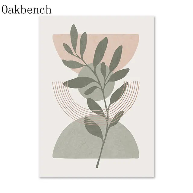 Pintura Abstrata Em Tela Geométrica Boho Para Sala