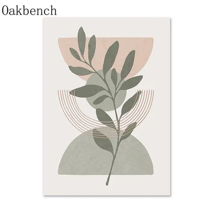 Pintura Abstrata Em Tela Geométrica Boho Para Sala