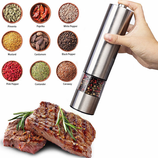 Moedor Elétrico de Pimenta em Aço Inoxidável Ajustável