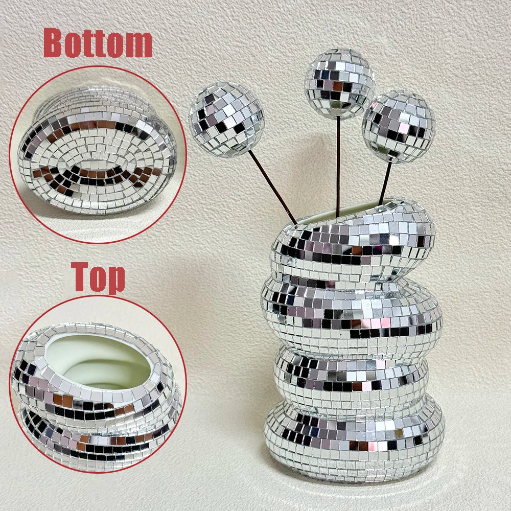 Vaso Decorativo Espiral para Sala de Estar Espelhado