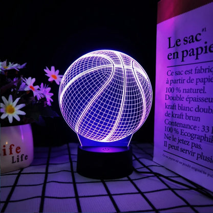 Luminária LED 3D para Sala de Estar para Fãs de Futebol com Cores Variáveis e Iluminação Visual