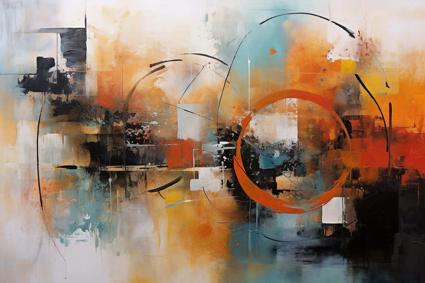 Pintura Abstrata Em Tela Decorativa Para Sala Fosca