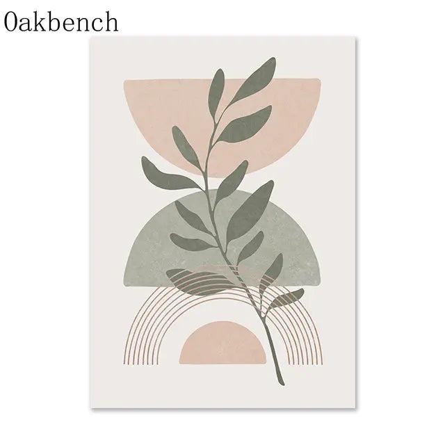 Pintura Abstrata Em Tela Geométrica Boho Para Sala