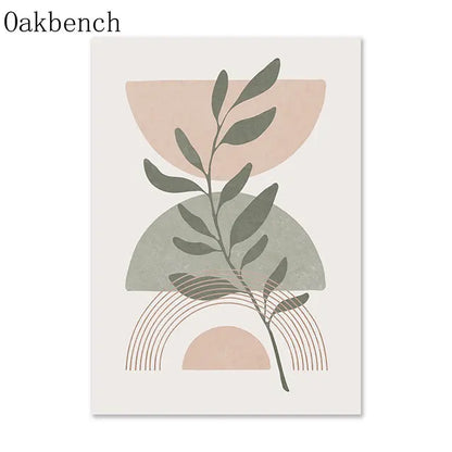 Pintura Abstrata Em Tela Geométrica Boho Para Sala