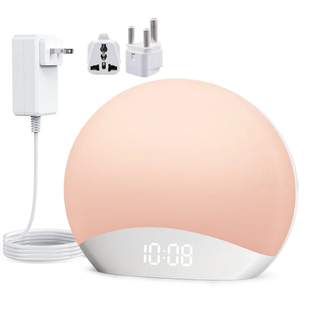 Despertador Solar Regulável Para Mesa Com Luz Noturna