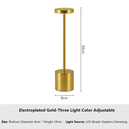Lâmpada de Mesa LED Recarregável com Sensor de Toque e Iluminação Ambiental Personalizável