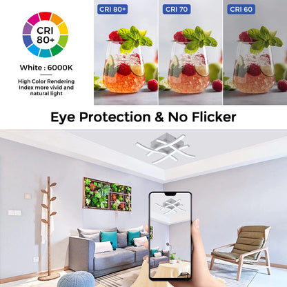 Luminária De Teto LED Variável Sala Quarto Curvo