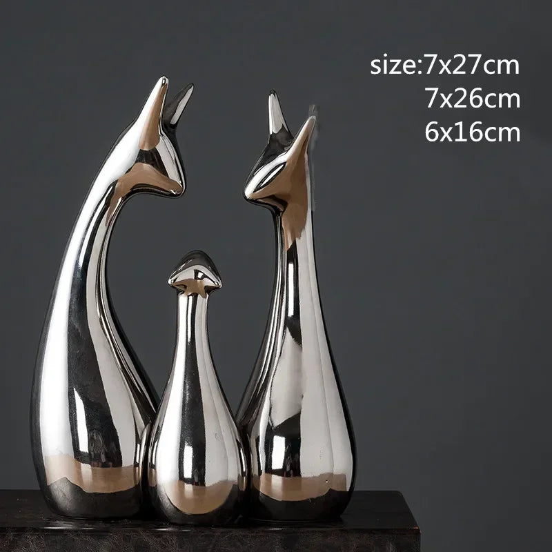 Estatueta Cerâmica Moderna Para Decoração De Mesa Cervo