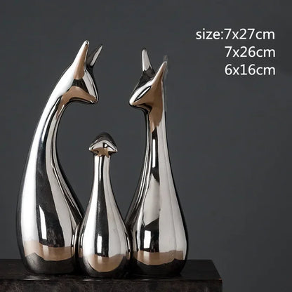 Estatueta Cerâmica Moderna Para Decoração De Mesa Cervo