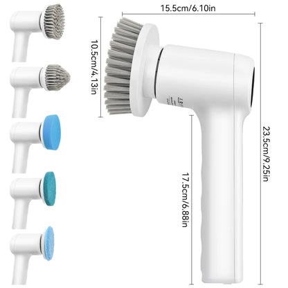 Escova Elétrica Multifuncional 5 Em 1 Recarregável USB