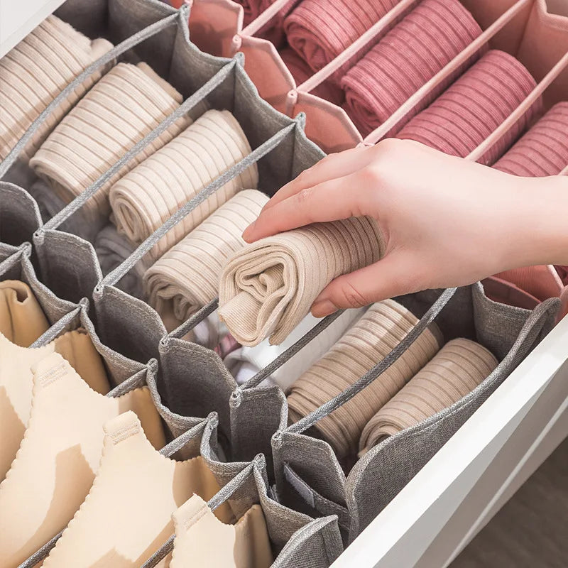 Organizador De Armário Para Meias E Roupas Íntimas Com 7 Compartimentos Dobrável Em Oxford