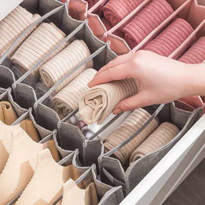 Organizador De Armário Para Meias E Roupas Íntimas Com 7 Compartimentos Dobrável Em Oxford