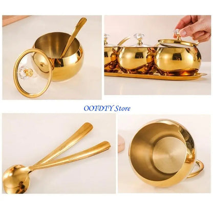 Conjunto Profissional Recipientes Temperos Cozinha Inoxidável Durável