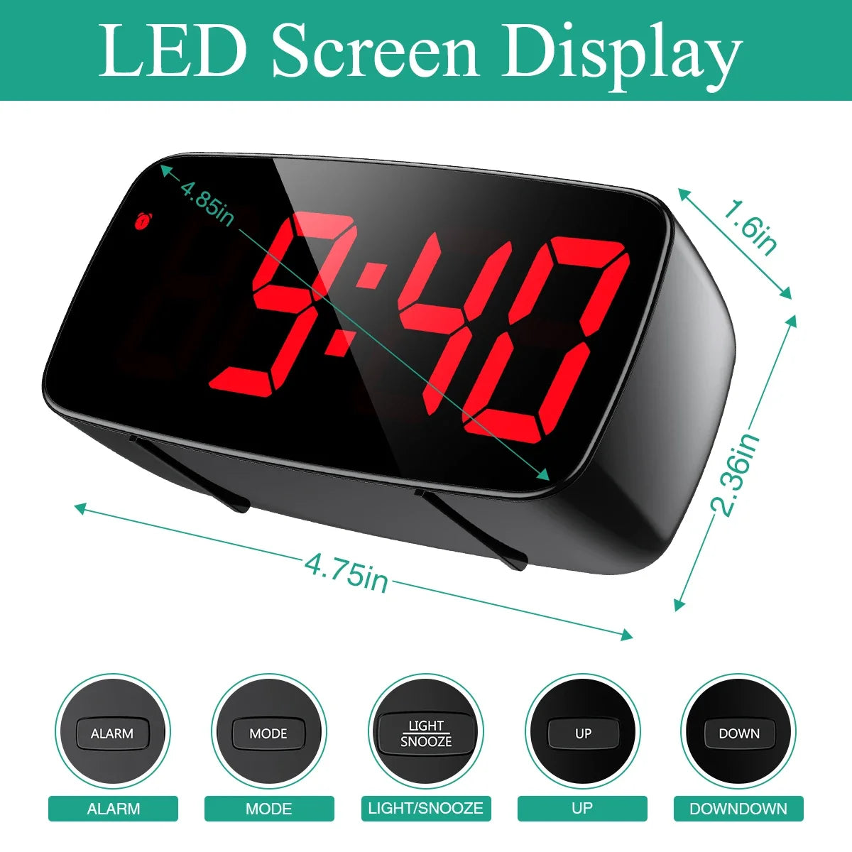 Despertador Digital LED para Mesa com Voz