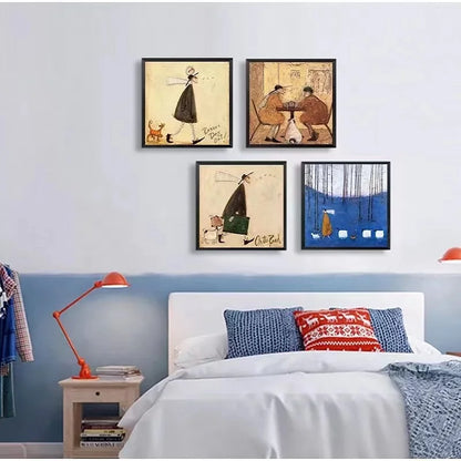 Pintura Para Sala De Estar Abstrata Nórdica Contemporânea