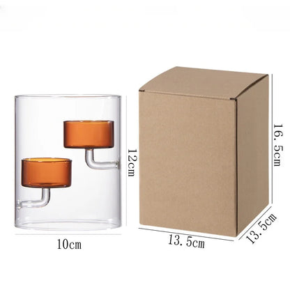 Castiçal Casamento Translúcido Vidro Cilíndrico Furacão Tealight Superluxuoso