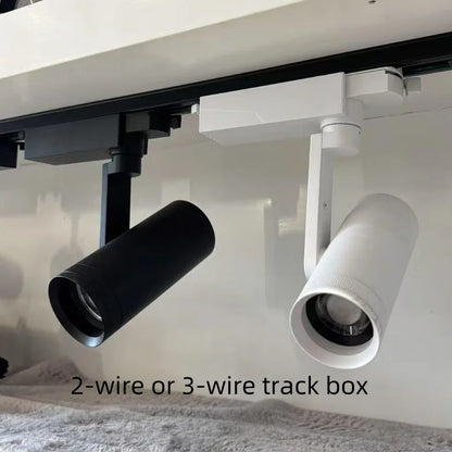 Luminária de Trilho LED COB Dimável para Teto, Spotlight com Ângulo Ajustável 10° a 55°, Sala de Jantar e Quarto