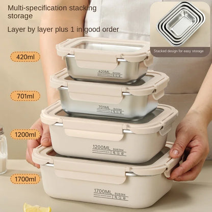 Recipiente Hermético Em Aço Inoxidável Para Refeições Multiuso