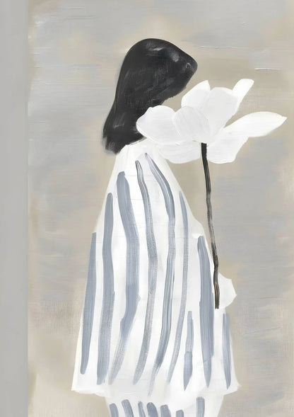 Quadro Abstrato Monocromático Em Tela Para Sala Premium