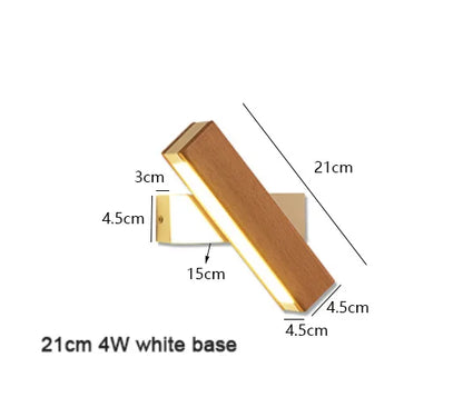 Luminária De Parede Madeira Para Sala LED Ajustável