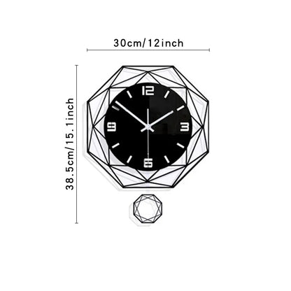 Relógio Poligonal de Parede Multifuncional para Sala Balanço