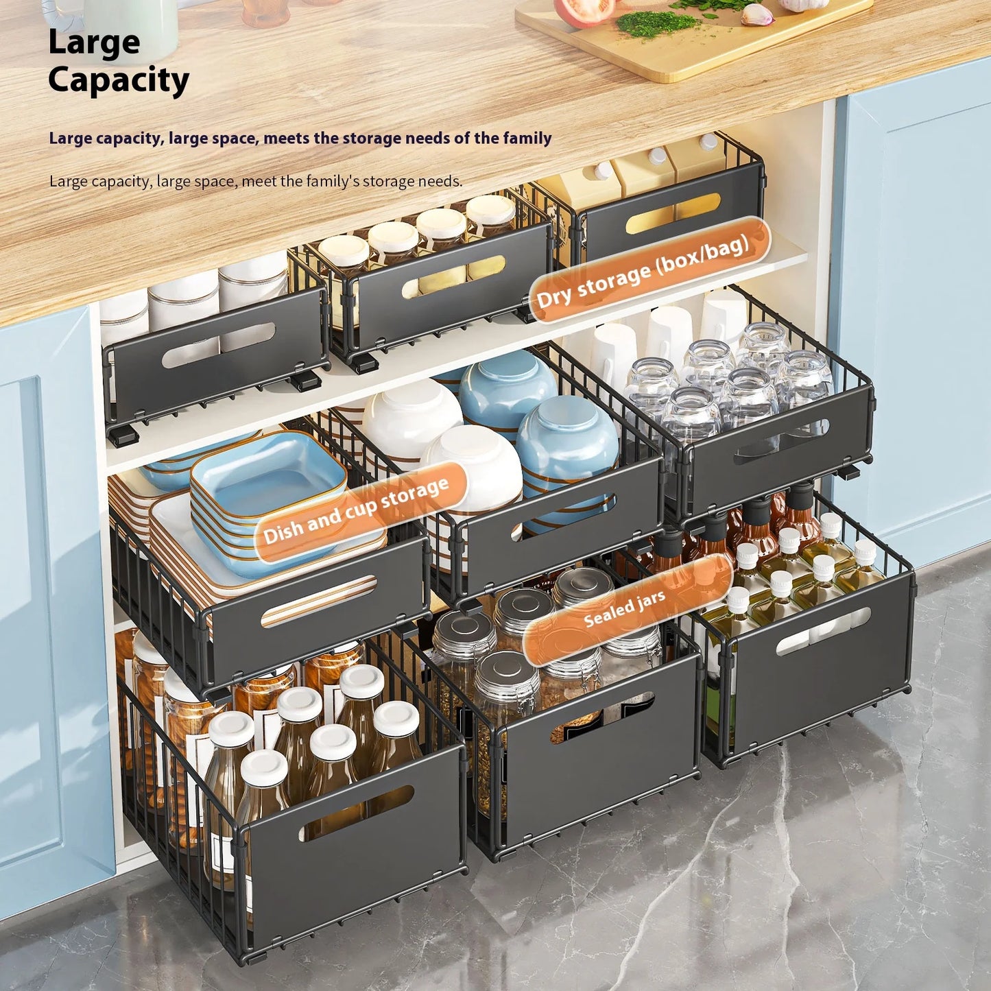 Organizador Removível De Armário Com Divisórias Ajustáveis Para Despensa e Banheiro