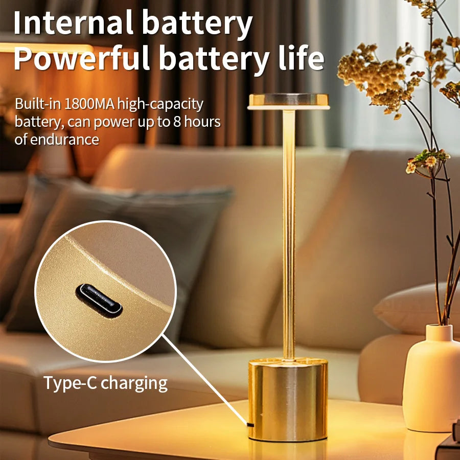 Luminária De Mesa USB Recarregável Para Quarto Toque