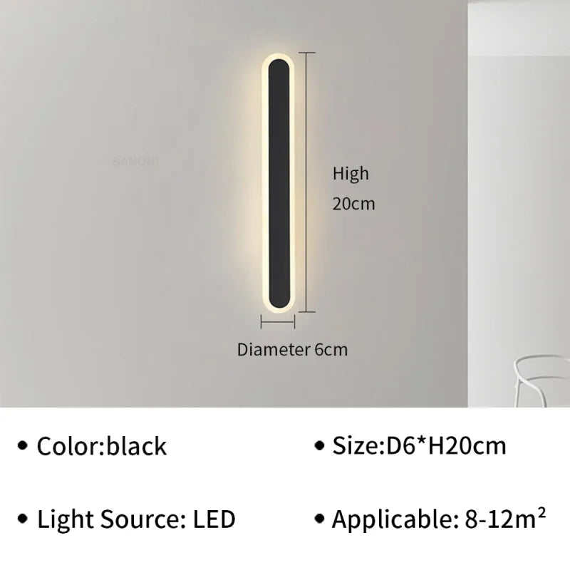 Arandela LED Moderna de Parede para Quarto e Sala, Ideal para Decoração Interior