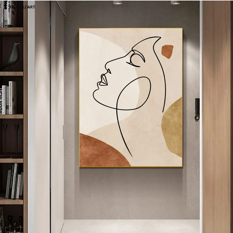 Quadro Moderno Abstrato para Sala de Estar Tela