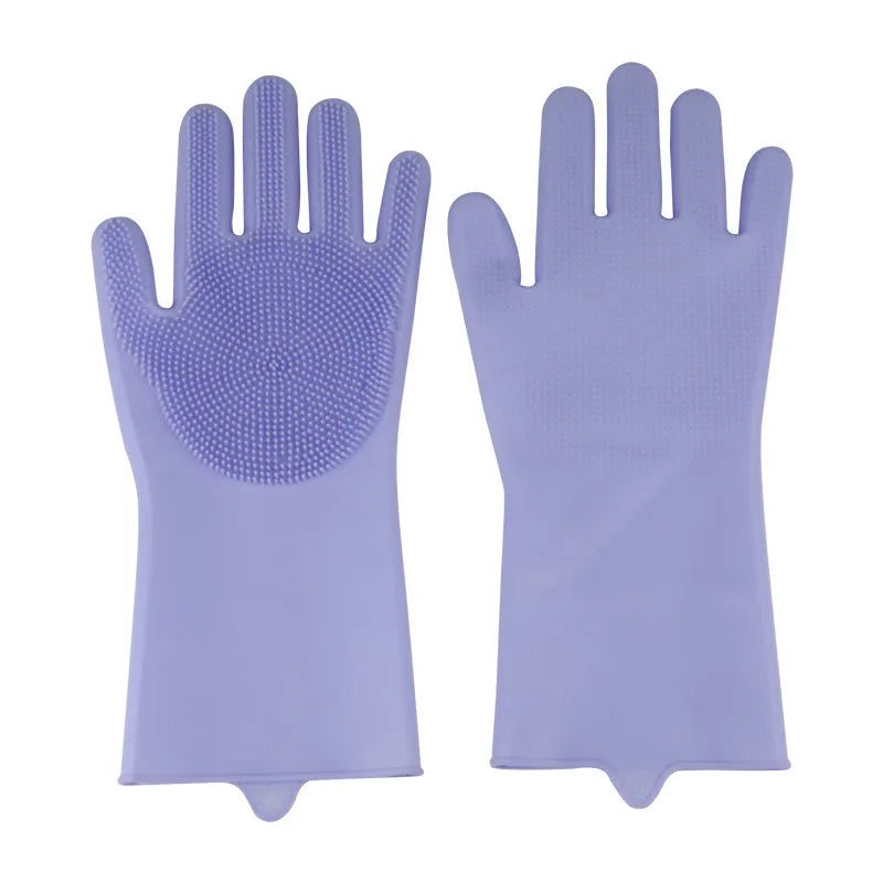 Luvas de Silicone Resistentes para Lavagem de Louça, Cozinha e Uso Multiuso, Cores Vivas