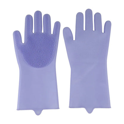Luvas de Silicone Resistentes para Lavagem de Louça, Cozinha e Uso Multiuso, Cores Vivas