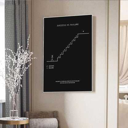 Pintura Abstrata Motivacional Para Escritório Com Citações Inspiradoras