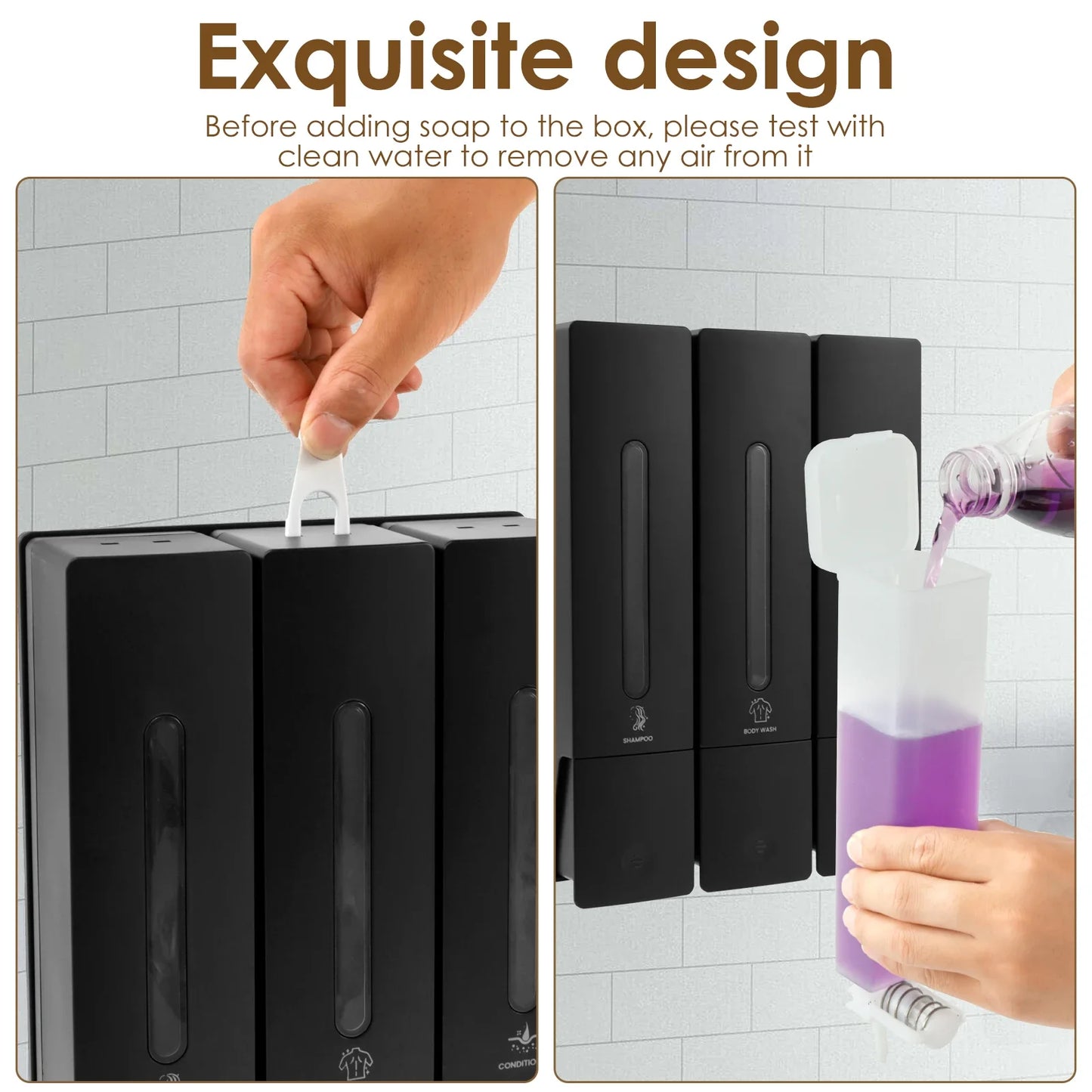 Dispensador De Shampoo Para Parede Do Chuveiro Recarregável