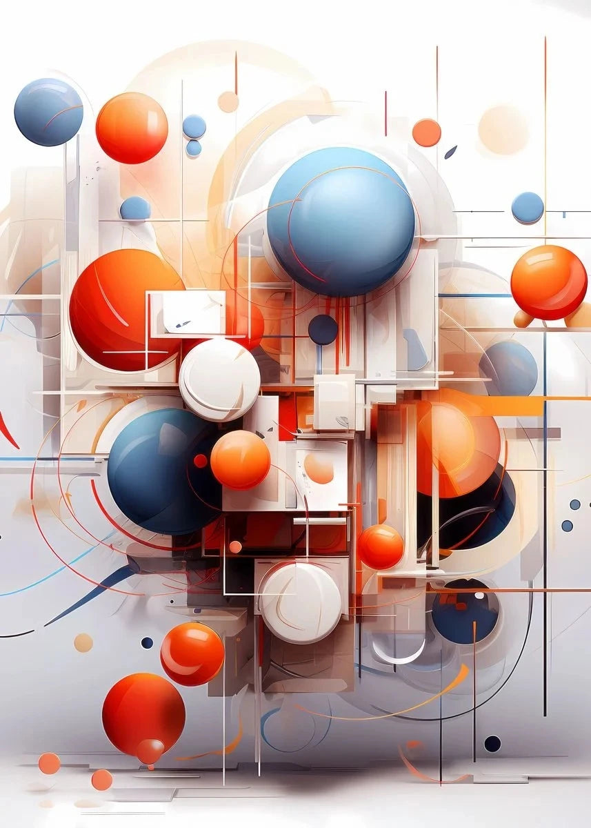 Cartaz Geométrico Abstrato Minimalista para Sala Sem Moldura