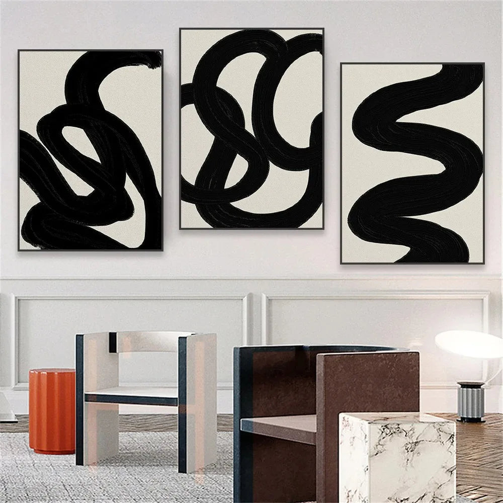 Pintura Em Tela Abstrata Para Decoração Contemporânea Minimalista