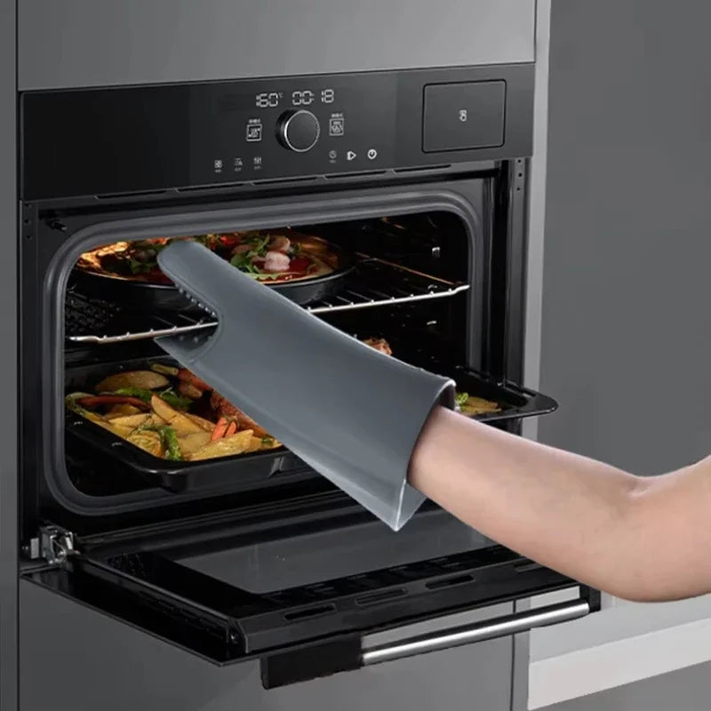 Luvas De Silicone Extensas Para Forno Microondas Antiderrapantes