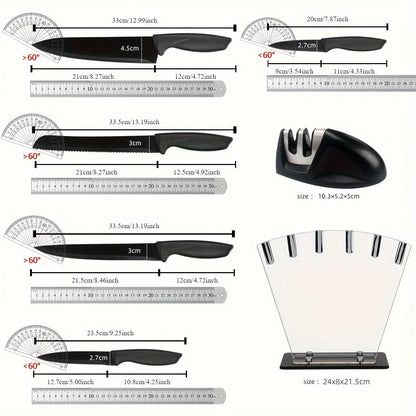 Faca Profissional Para Cozinha Com Suporte Inoxidável