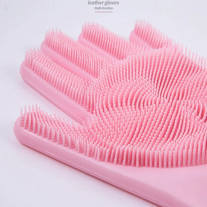 Luvas de Silicone Resistentes para Lavagem de Louça, Cozinha e Uso Multiuso, Cores Vivas