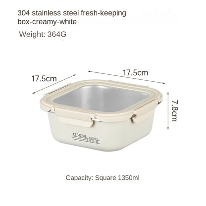 Recipiente Hermético Em Aço Inoxidável Para Refeições Multiuso