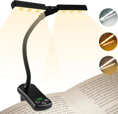 Luminária Noturna de Leitura USB Recarregável com Clipe