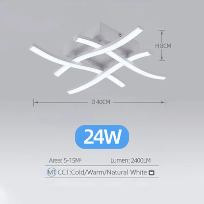 Luminária De Teto LED Variável Sala Quarto Curvo