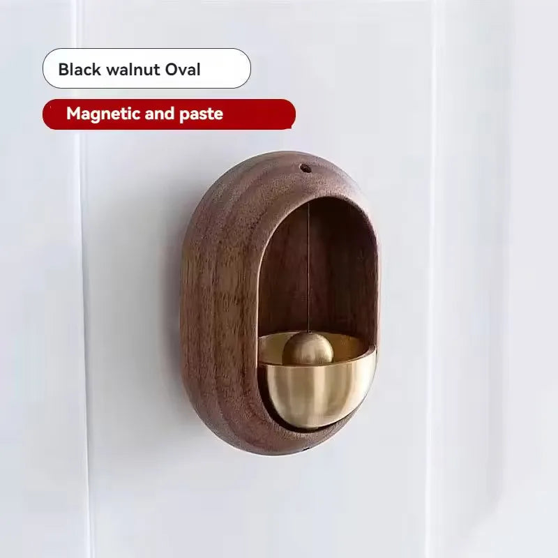Campainha Sem Fio de Madeira Premium com Sino de Latão e Som Agradável Decorativa